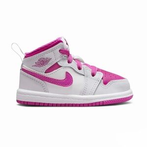 Jordan 1 Mid Toddler Girls Iris Whisper/Fire Pink/White Shoes Size 5C